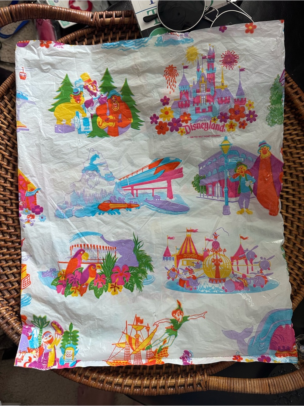 Disneyland 1986 Vintage Park Icons Plastic Consumer Shop Bag